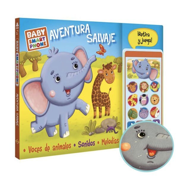 Libro con smartphone, aventura salvaje